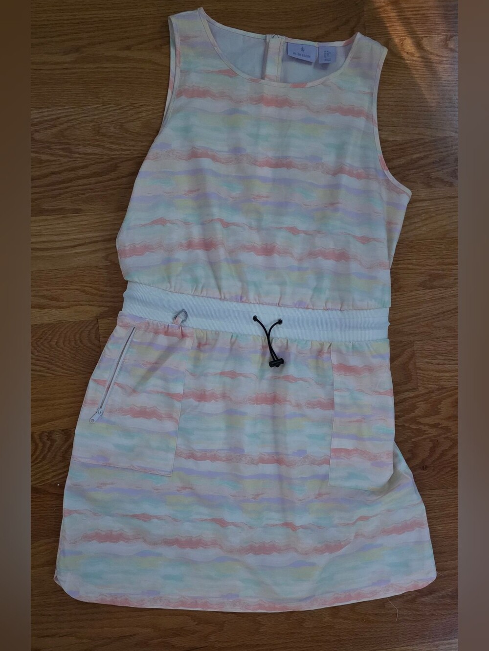 Willow Blossom Pastel Abstract Wave Sleeveless Dress Size Medium